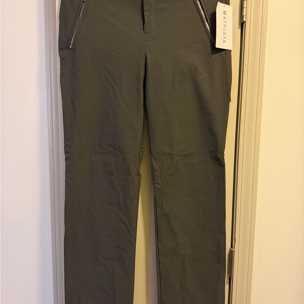 Athleta Women's Straight Leg Pants - Olive Green